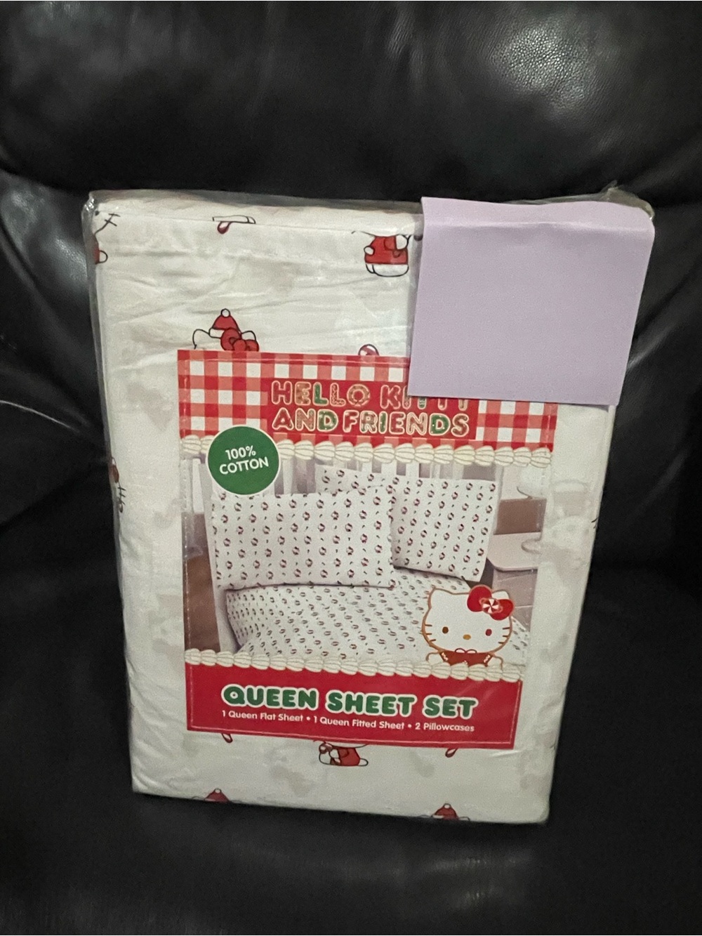 Hello Kitty Candy Cane Christmas Queen Sheet Set - Hello Kitty Queen Sheet Set